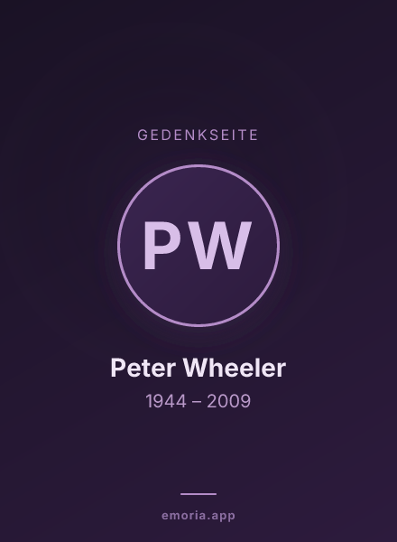 Gedenkportrait von Peter Wheeler