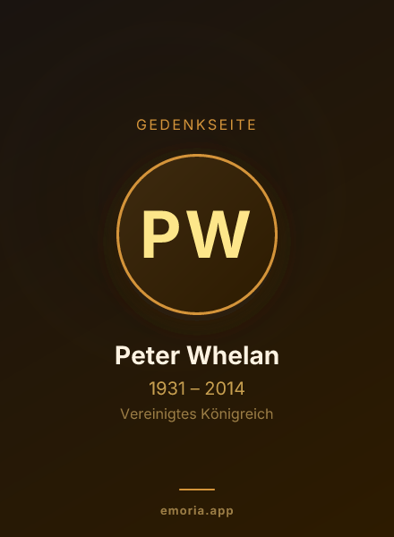 Gedenkportrait von Peter Whelan