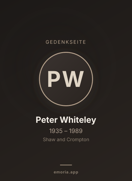 Gedenkportrait von Peter Whiteley