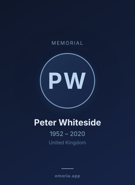 Memorial portrait of Peter Whiteside