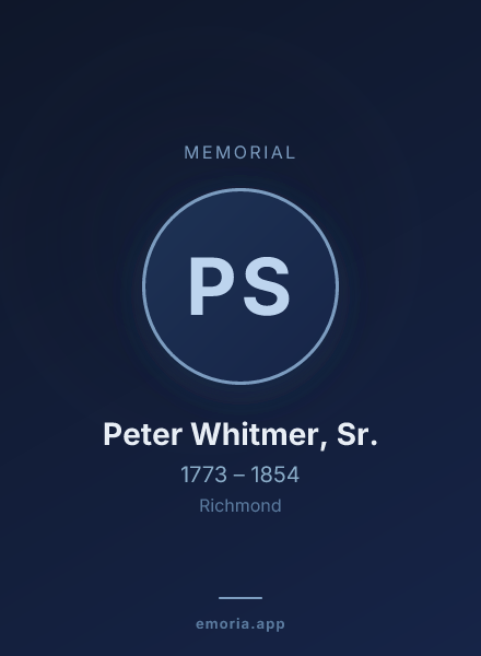 Memorial portrait of Peter Whitmer, Sr.