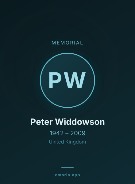 Memorial portrait of Peter Widdowson