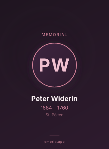 Memorial portrait of Peter Widerin