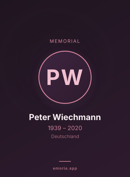 Memorial portrait of Peter Wiechmann