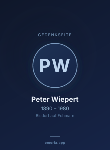 Gedenkportrait von Peter Wiepert