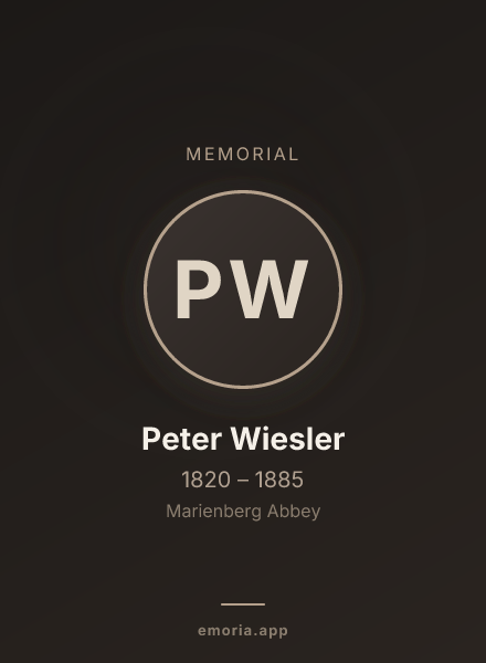 Memorial portrait of Peter Wiesler