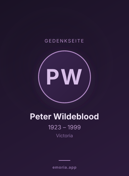 Gedenkportrait von Peter Wildeblood