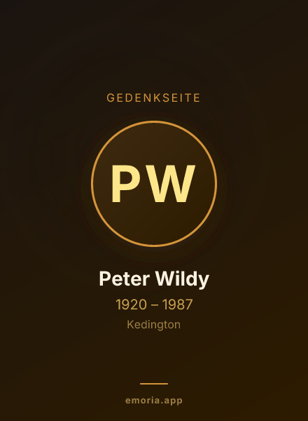 Gedenkportrait von Peter Wildy
