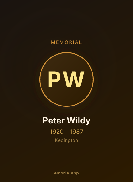 Memorial portrait of Peter Wildy