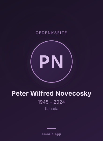 Gedenkportrait von Peter Wilfred Novecosky