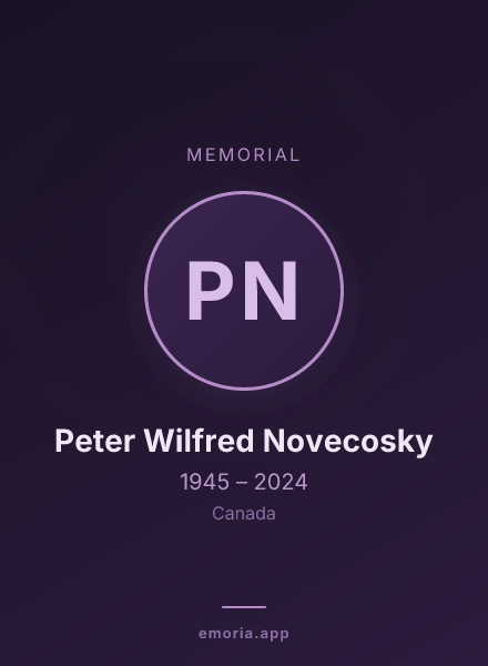 Memorial portrait of Peter Wilfred Novecosky