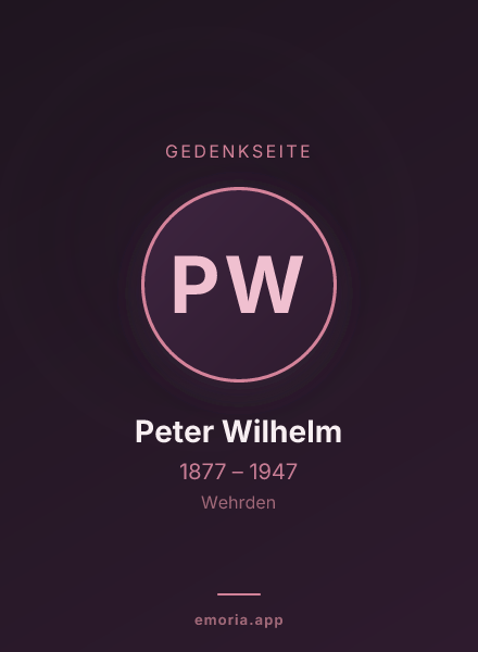 Gedenkportrait von Peter Wilhelm