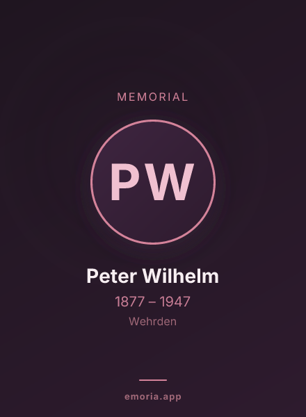 Memorial portrait of Peter Wilhelm