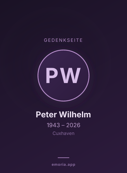 Gedenkportrait von Peter Wilhelm