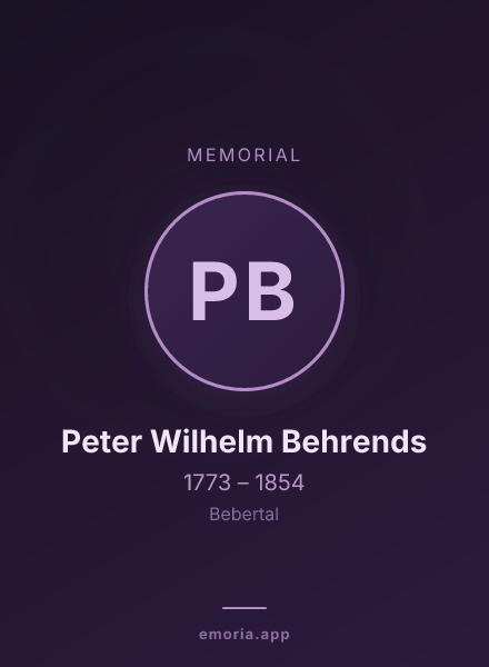 Memorial portrait of Peter Wilhelm Behrends