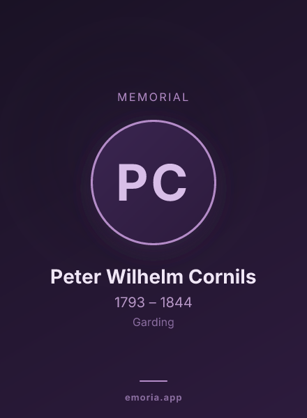 Memorial portrait of Peter Wilhelm Cornils