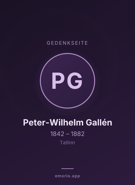 Gedenkportrait von Peter-Wilhelm Gallén