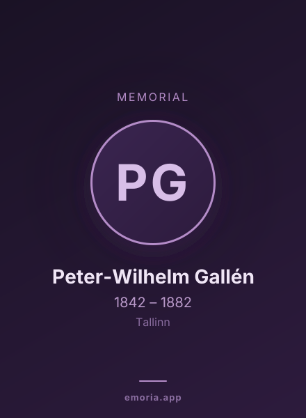 Memorial portrait of Peter-Wilhelm Gallén