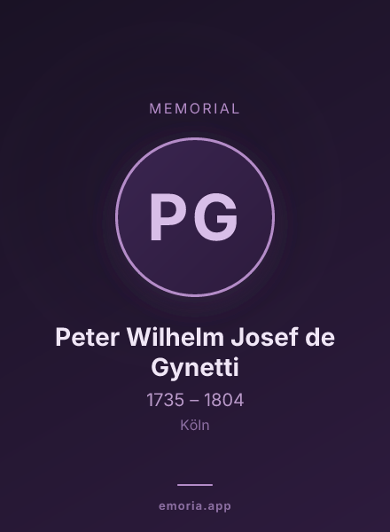 Memorial portrait of Peter Wilhelm Josef de Gynetti