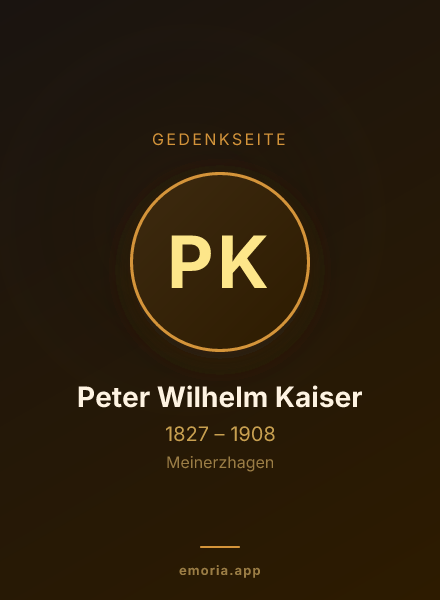Gedenkportrait von Peter Wilhelm Kaiser