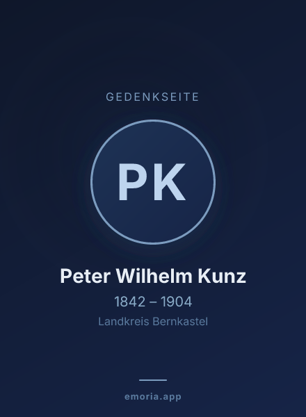 Gedenkportrait von Peter Wilhelm Kunz