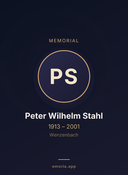 Memorial portrait of Peter Wilhelm Stahl