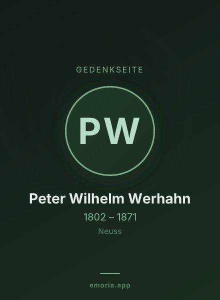 Gedenkportrait von Peter Wilhelm Werhahn