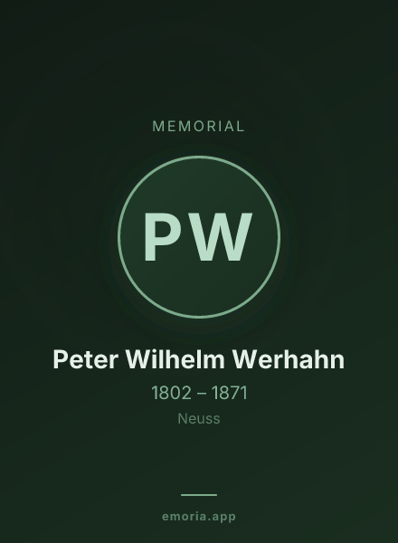 Memorial portrait of Peter Wilhelm Werhahn