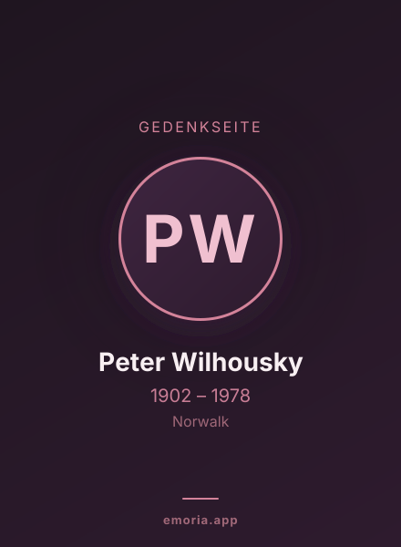 Gedenkportrait von Peter Wilhousky