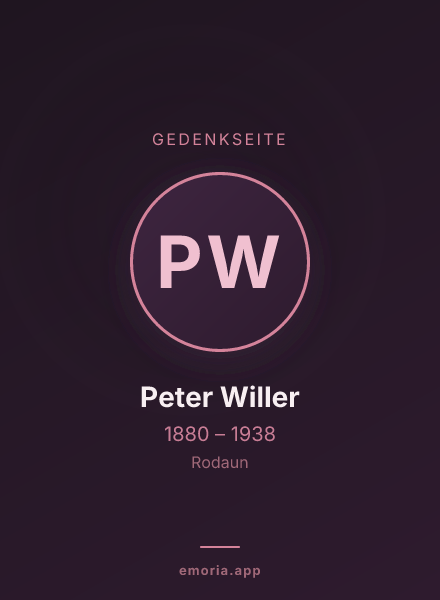 Gedenkportrait von Peter Willer