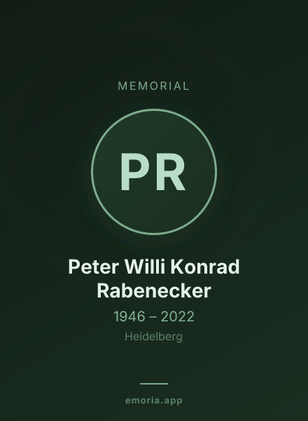 Memorial portrait of Peter Willi Konrad Rabenecker