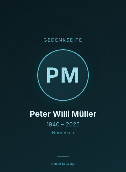 Gedenkportrait von Peter Willi Müller