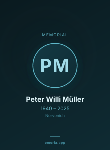 Memorial portrait of Peter Willi Müller