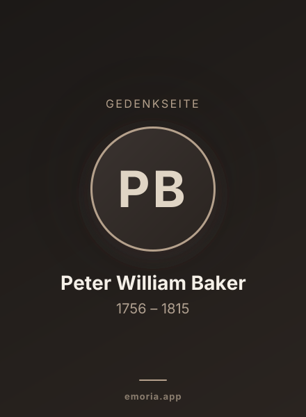 Gedenkportrait von Peter William Baker