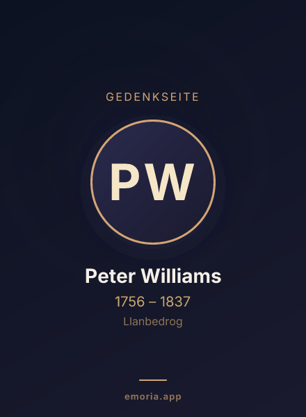 Gedenkportrait von Peter Williams
