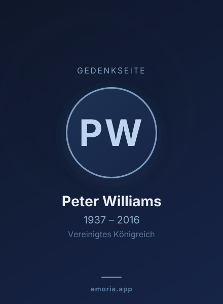 Gedenkportrait von Peter Williams