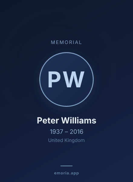 Memorial portrait of Peter Williams