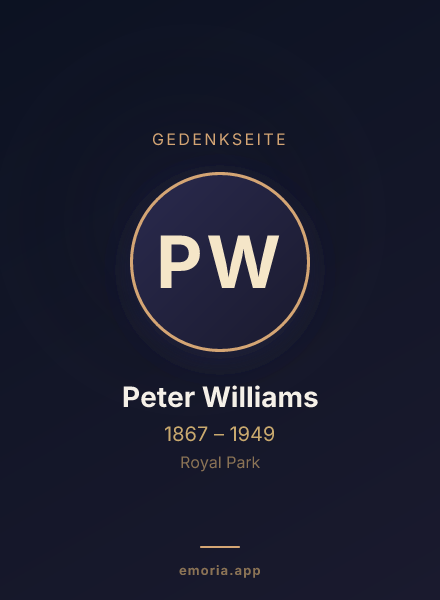 Gedenkportrait von Peter Williams
