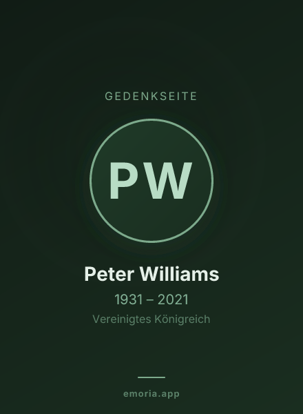 Gedenkportrait von Peter Williams