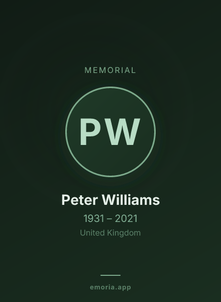 Memorial portrait of Peter Williams