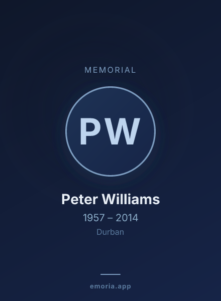 Memorial portrait of Peter Williams