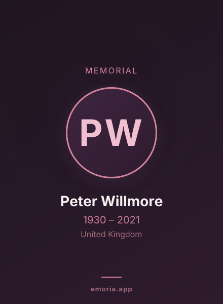 Memorial portrait of Peter Willmore