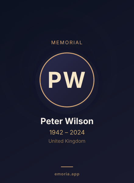 Memorial portrait of Peter Wilson