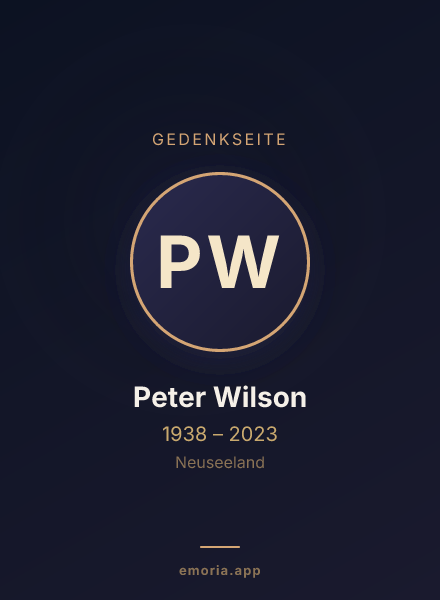 Gedenkportrait von Peter Wilson