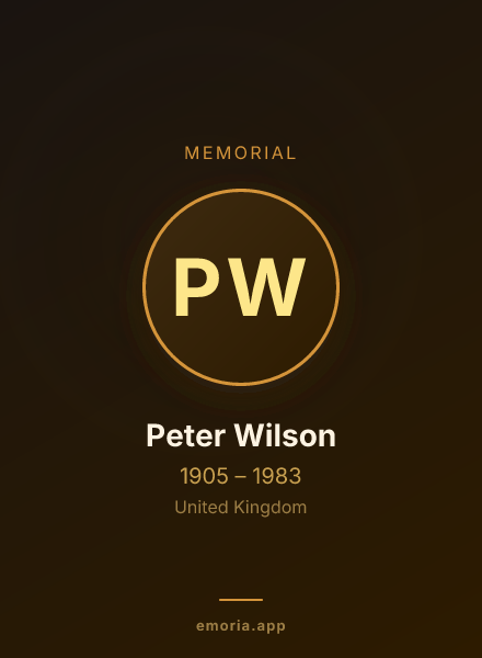 Memorial portrait of Peter Wilson