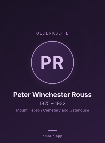 Gedenkportrait von Peter Winchester Rouss