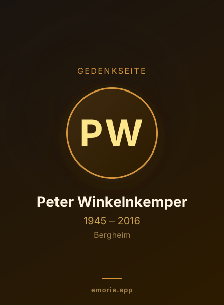 Gedenkportrait von Peter Winkelnkemper