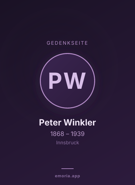 Gedenkportrait von Peter Winkler