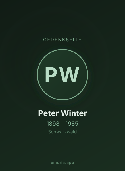 Gedenkportrait von Peter Winter
