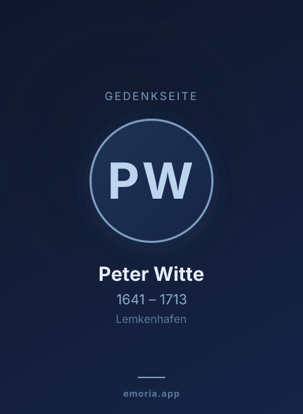 Gedenkportrait von Peter Witte